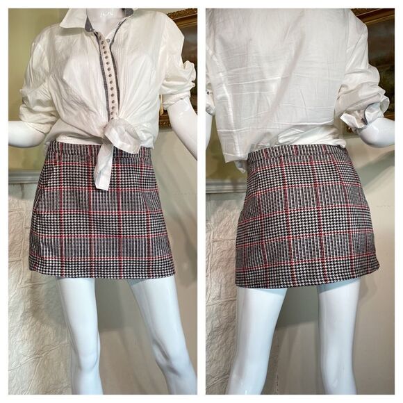 Forever 21 Skort Houndstooth Wool Blend - Picture 1 of 16